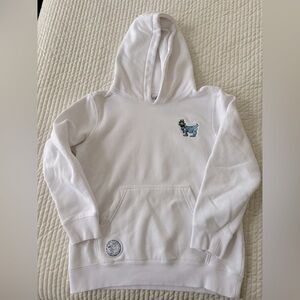 Kids/ youth Size XL, white Goat hoodie 
In good condition